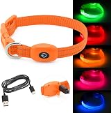 YFbrite LED Cat Collar Small Dog Collar USB Rechargeable Orange XS view 6