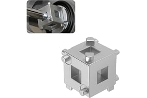 CARLEEF Car Cube Brake Caliper Compression Tool with 3/8" Square Drive Hole,6 Sides Brake Piston Tool for Adjusting Pistons,Steel Car Accessories Rear Brakes Caliper Tools for Disc Brakes