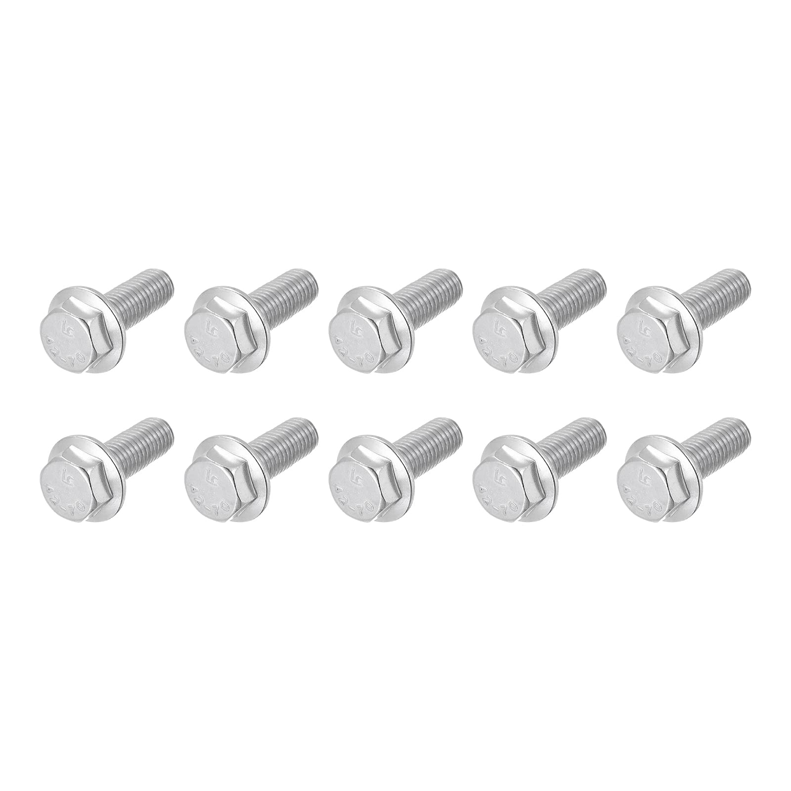 METALLIXITY Flanged Hex Head Bolts (M10x30mm) 10pcs, Hexagon Flange Bolt Carbon Steel Screw - for House Construction Hardware Fasteners — image 1