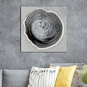 Square Abstract Circles in Black and White