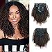 Lovrio Ombre Clip Ins Afro Kinkys Curly Hair Extensions Brazilian Virgin Human Hair Tone Natural Black Fading into Light Chocolate Brown TN/4 7 Pcs 120g 12