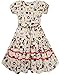 Sunny Fashion Girls Dress Fox Squirrel Bird Mushroom Print Striped Size 7-14
