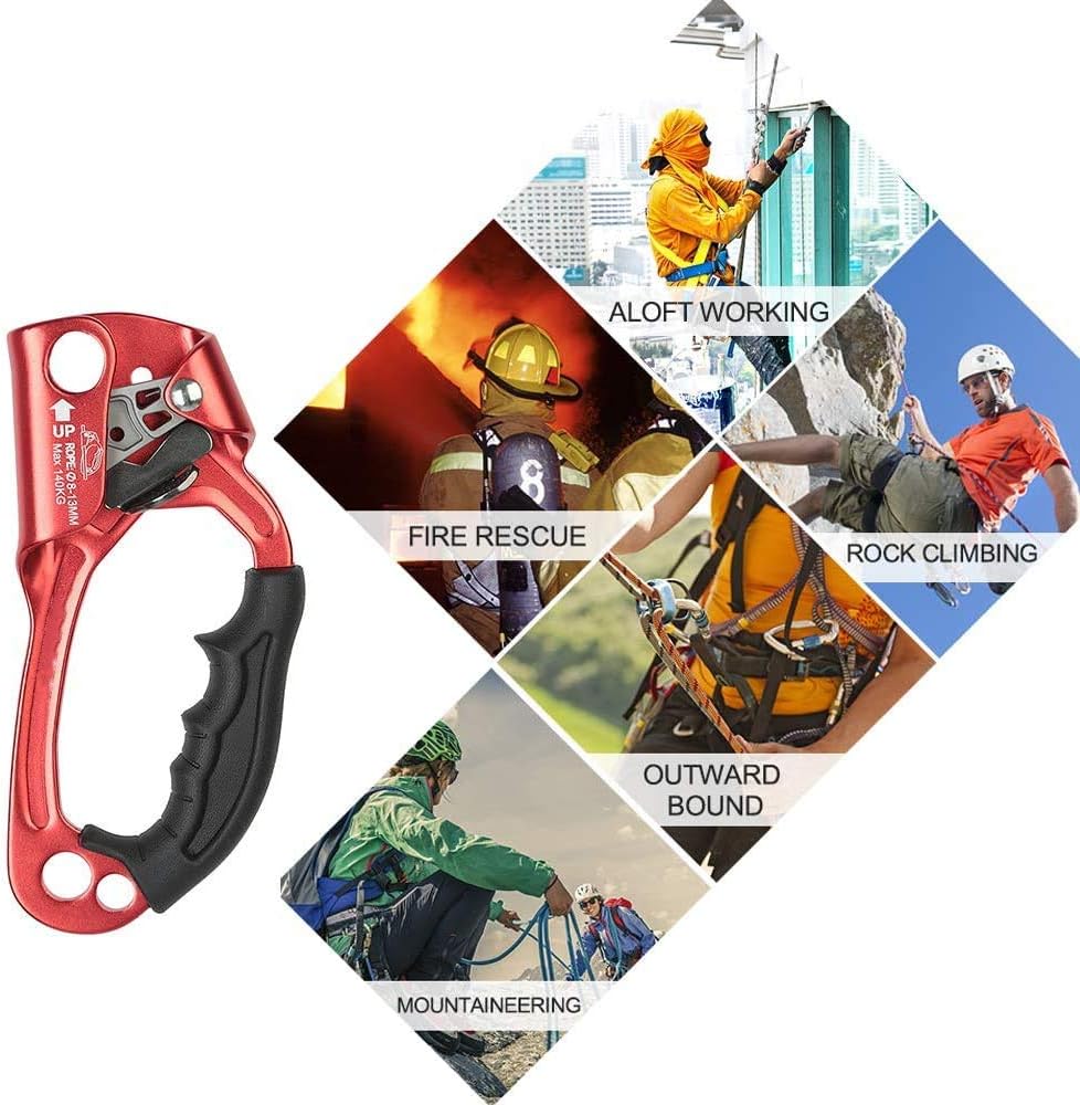 SZCQ SRT Climbing Hand Ascender Aviation Light Alloy Mountaineering Rock Ergonomic Rappelling Gear Equipment Right Handled Ascender Arborist Tree Climber Rigging : Sports & Outdoors