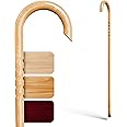 Cane Masters Handmade Wooden Walking Canes for Men and Women | Highly Durable American Hickory Wood Walking Cane | Ergonomic Handle and Body Grip, Anti-Slip Rubber Tip Wood Cane for Seniors