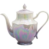 Agyiuns ceramic teapot,Porcelain Tea Pot 37 Oz Teapot with lid for Tea, Milk, Coffee, Flower tea (Purple)