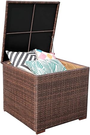 Amazon Com Patiorama Outdoor Storage Box Brown Wicker Patio