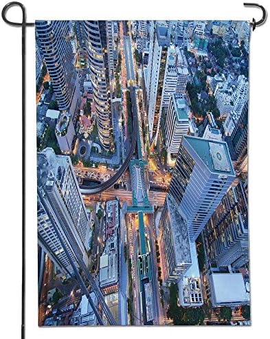 AmaPark Home Sweet Home Garden Flag traffic though modern city nightscape Spring Summer Yard Outdoor Decorative 12" x 18"