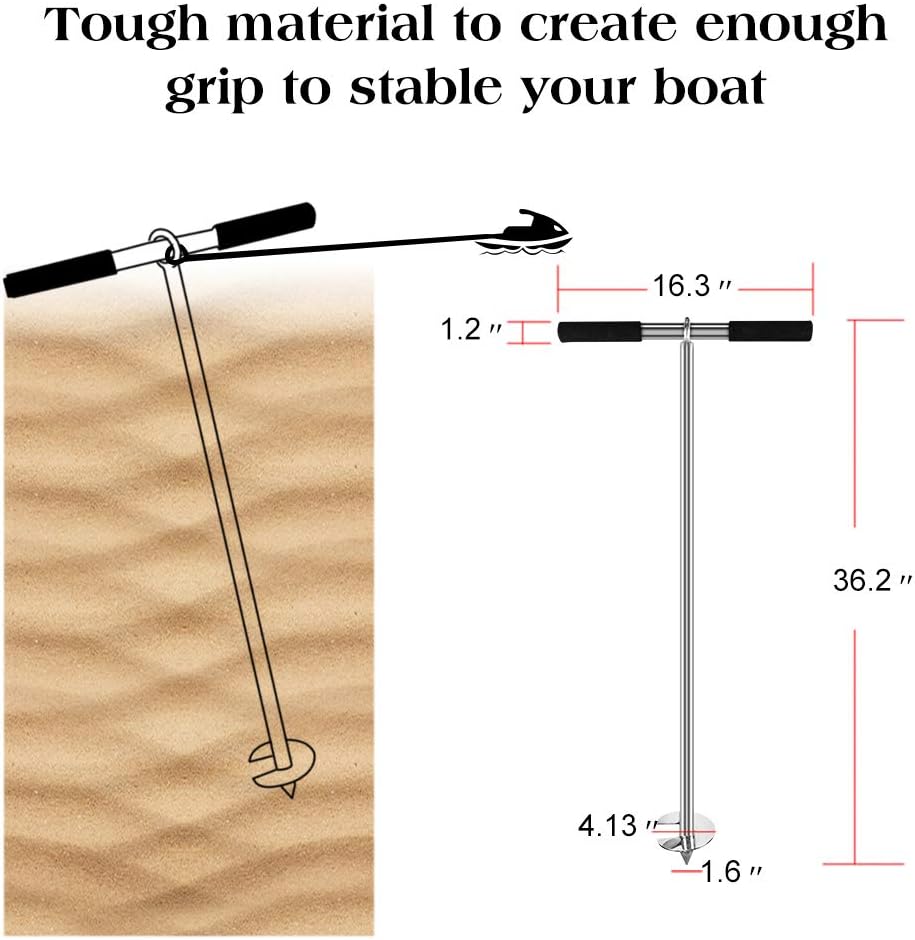bvgauxd 36’’ PWC Sand Anchor with Bungee Dock Line Ideal for Jet Ski