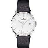 JUNGHANS Men's Form A Matte Silver Dial Black Leather Strap Automatic Watch 027/4730.00