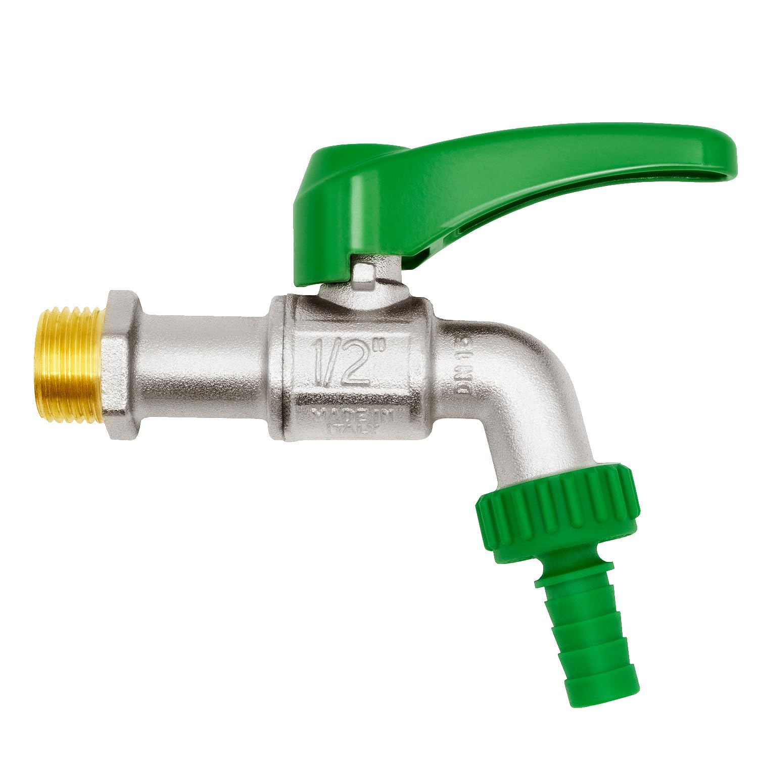 VARIOSAN Ball drain valve frost-proof 14610, 1/2 inch, brass, with rotating hose screw connection.