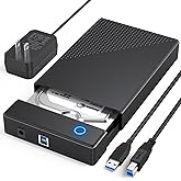 3.5 Hard Drive Enclosure, USB 3.0 Internal/External Hard Drive Case for 3.5/2.5 inch SATA HDD Up to 20TB Data Recovery Kit Support UASP with 12V 24W Power Adapter