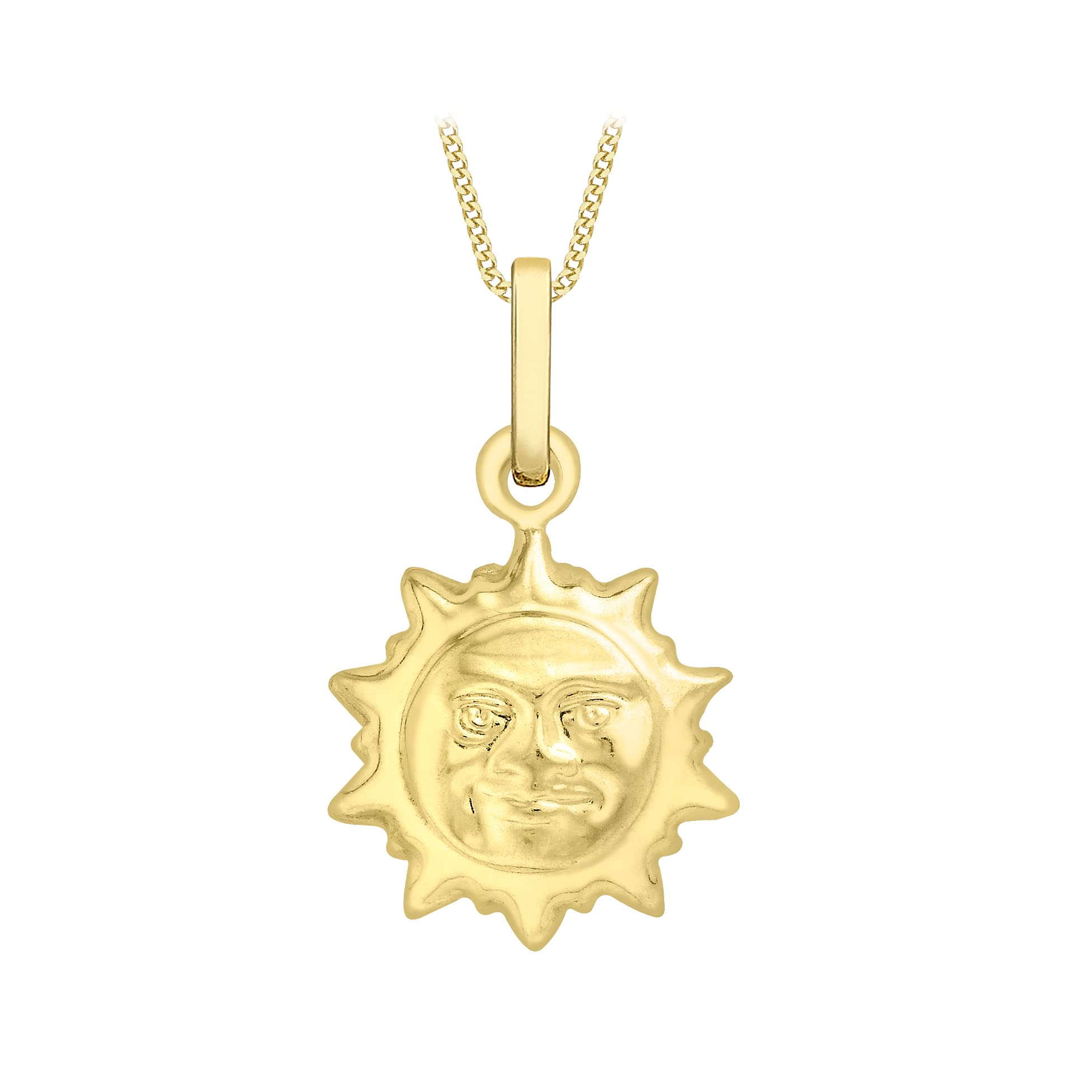 CARISSIMA Women's 9 ct Yellow Gold Sun Charm Pendant