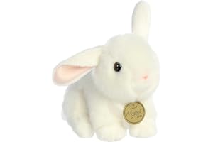 Aurora® Adorable Miyoni® Tots Playful Baby Bunny Stuffed Animal - Lifelike Details Make a Cherished Companion - Perfect for Decorating Bedrooms or Classrooms - White 7.5 Inches