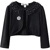 Girls Lace Bolero Shrugs Long Sleeve Cardigan Dress Cover Up Tops for Little Kid
