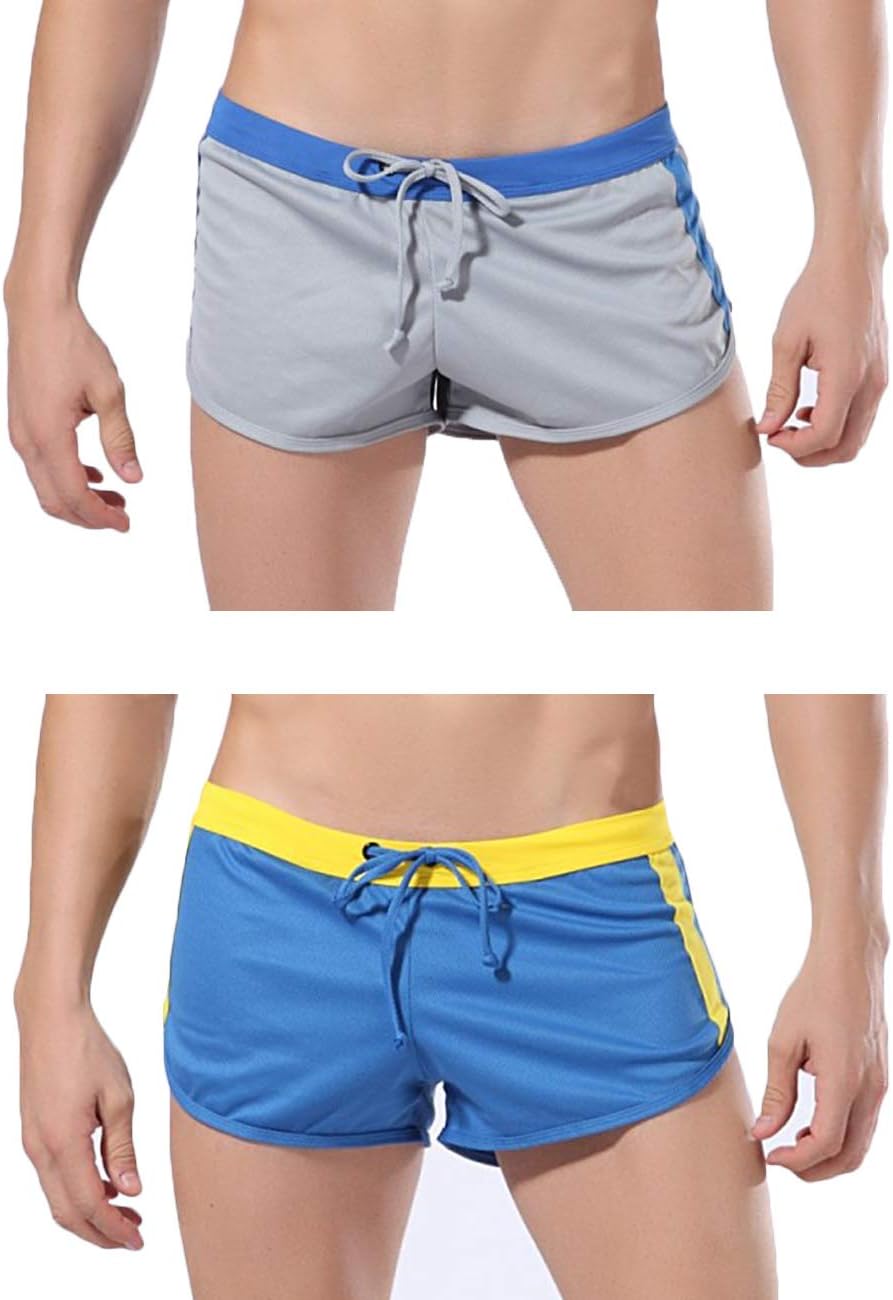 Rexcyril Men's Running Workout Bodybuilding Gym Shorts Athletic Sports Casual Short Pants 2-Pack Large