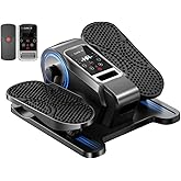 Under Desk Elliptical Machine, Electric Seated Pedal Exerciser, Min Leg Exerciser with Remoter, 12 Level Speeds, Forward & Reverse Direction, Manual & Auto Mode for Home Office