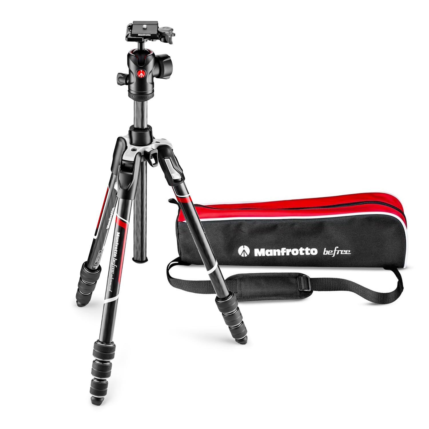 Manfrotto Befree Advanced Camera Tripod Kit with Twist Closure, Travel Tripod Kit with Fluid Head, Portable and Compact, Carbon Fibre Kit for DSLR, Reflex, Mirrorless, Camera Accessories — image 1