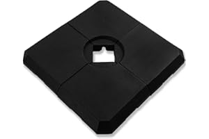 Helios&Hestia 4 Pcs Heavy Duty Water and Sand Fillable Patio Umbrella Base Stand, 317 lb Square Plastic Weight Set for Outdoor Cantilever Offset Umbrella, Black