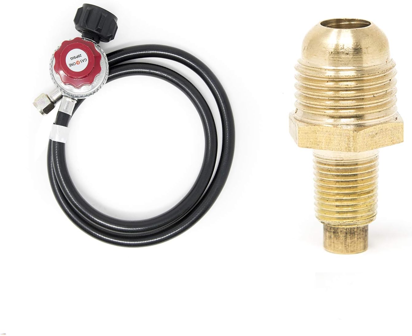 GasOne 2109+50105 4 ft Regulator-with 1/8 MNPT Propane Brass Orifice : Garden & Outdoor