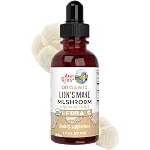 MARYRUTH'S Lions Mane Mushroom Supplement Liquid Drops 1 Fl Oz, Non-GMO | USDA Organic Lions Mane Extract 1,180mg, Nervine Herbal, Brain Health, Focus &amp; Memory, Non-GMO