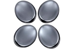 TUMBEELLUWA Pack of 4 Crystal Thumb Worry Stones, Oval Reiki Pocket Palm Stones Set for Anxiety Stress Relief and Meditation, Hematite