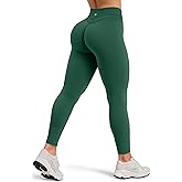 Sogetdo High Waisted Leggings for Women Butt Lifting 25" Inches No Front Seam Double V Back Workout Yoga Pants