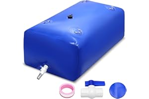 Fuairmee Water Storage Bladder Water Tank for Gardening, RV, Survival Portable Foldable Reservoir with Reinforced Seams & Quick-Connect Valve (240L/63 Gallon)