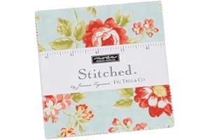 Moda Fabrics Stitched Charm Pack by Joanna Figueroa; 42-5'' Precut Fabric Quilt Squares