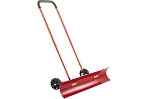 VEVOR Snow Pusher Shovel, Durable Plastic Winter Shovels, Portable Snow Removal Tool for Driveway (with Wheels, 37.8 inch)