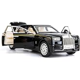 BDTCTK 1/32 Rolls-Royce Phantom Model Car,Zinc Alloy Pull Back Toy car with Sound and Light for Kids Boy Girl Gift (Black)