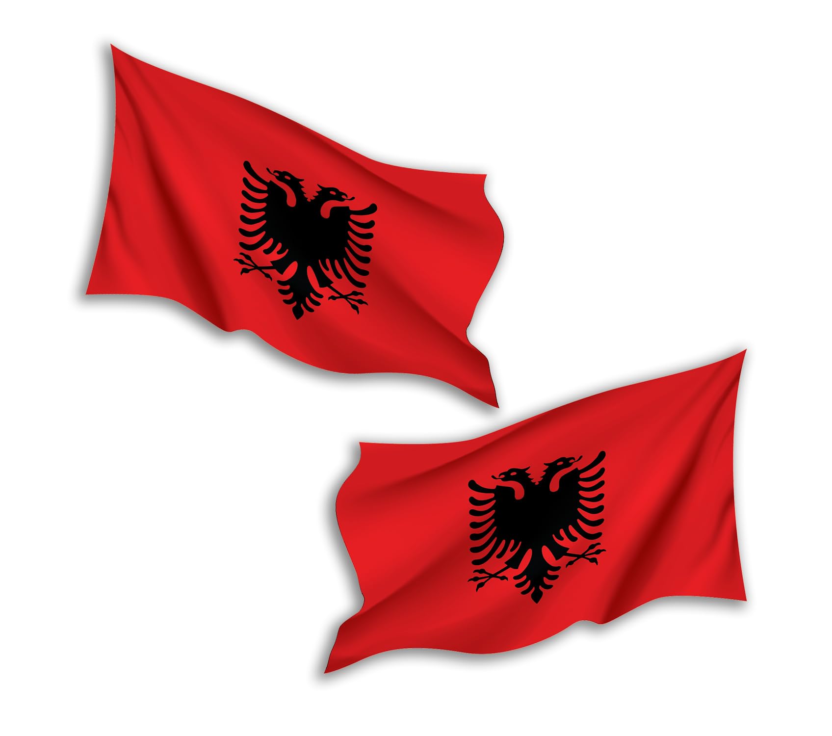 2 x 20cm Waving Albania Flag Vinyl Stickers - Albanian Travel Adventure World Country Location Decal Scrapbook Luggage Sticker #81763