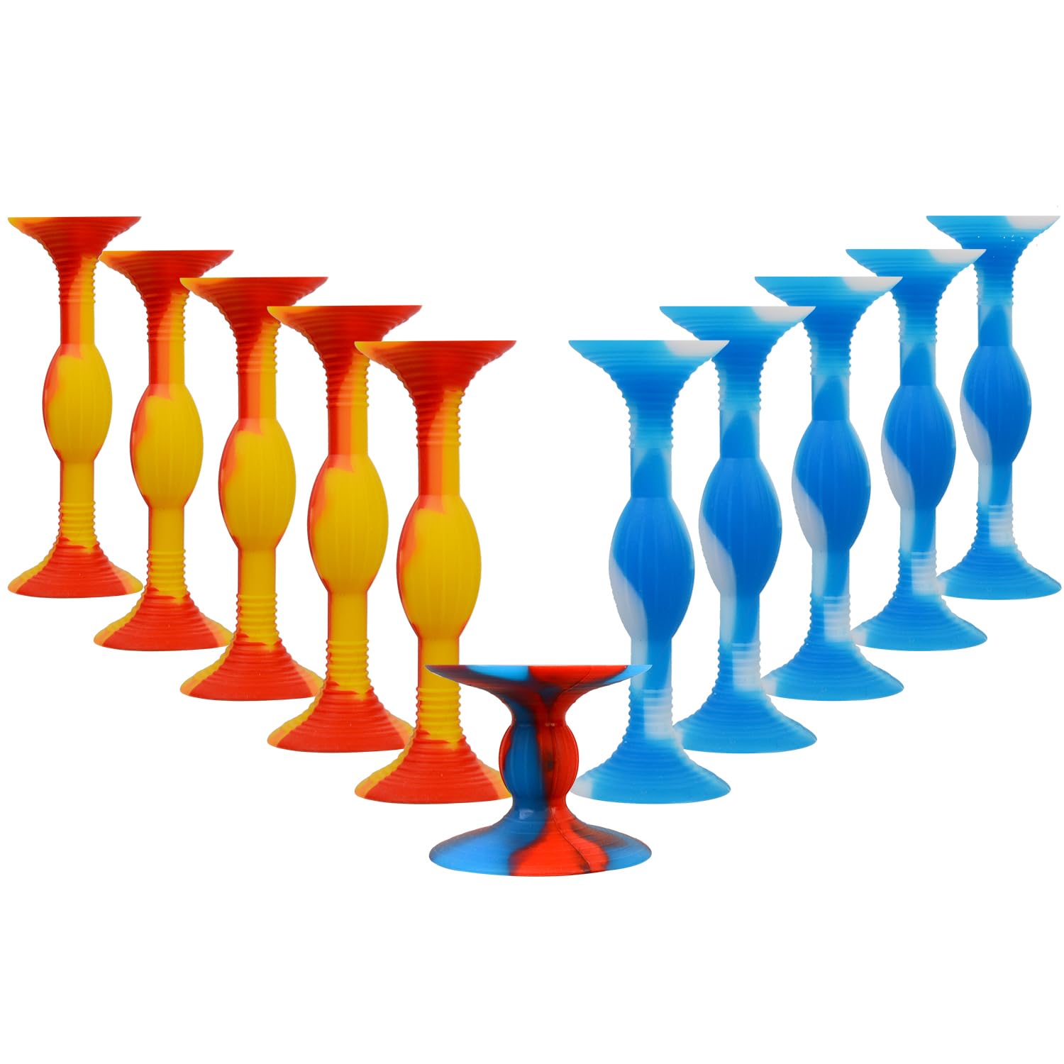 HugOutdoor Ice and Fire Color 10Pcs Suction Cup Darts 11 CM Large Size Silicone Sucker Soft Dart Kids Sticky Toy Indoor Outdoor Throwing Games