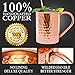 Benicci Moscow Mule Copper Mugs - Set of 4 - 100% HANDCRAFTED - Food Safe Pure Solid Unlined Copper Mugs 16 oz Gift Set - BONUS Highest Quality Copper Shot Glass and Cocktail Straws - Christmas Gift
