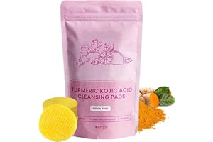 HABOHUSE Neusly Kojic 𝐀𝐜𝐢𝐝 and Turmeric - Kojic 𝐀𝐜𝐢𝐝 Pads, Turmeric Kojic 𝐀𝐜𝐢𝐝 Cleansing Pads, Turmeric Exfoliating Face Scrub Pads for Face and Body (40Pads)
