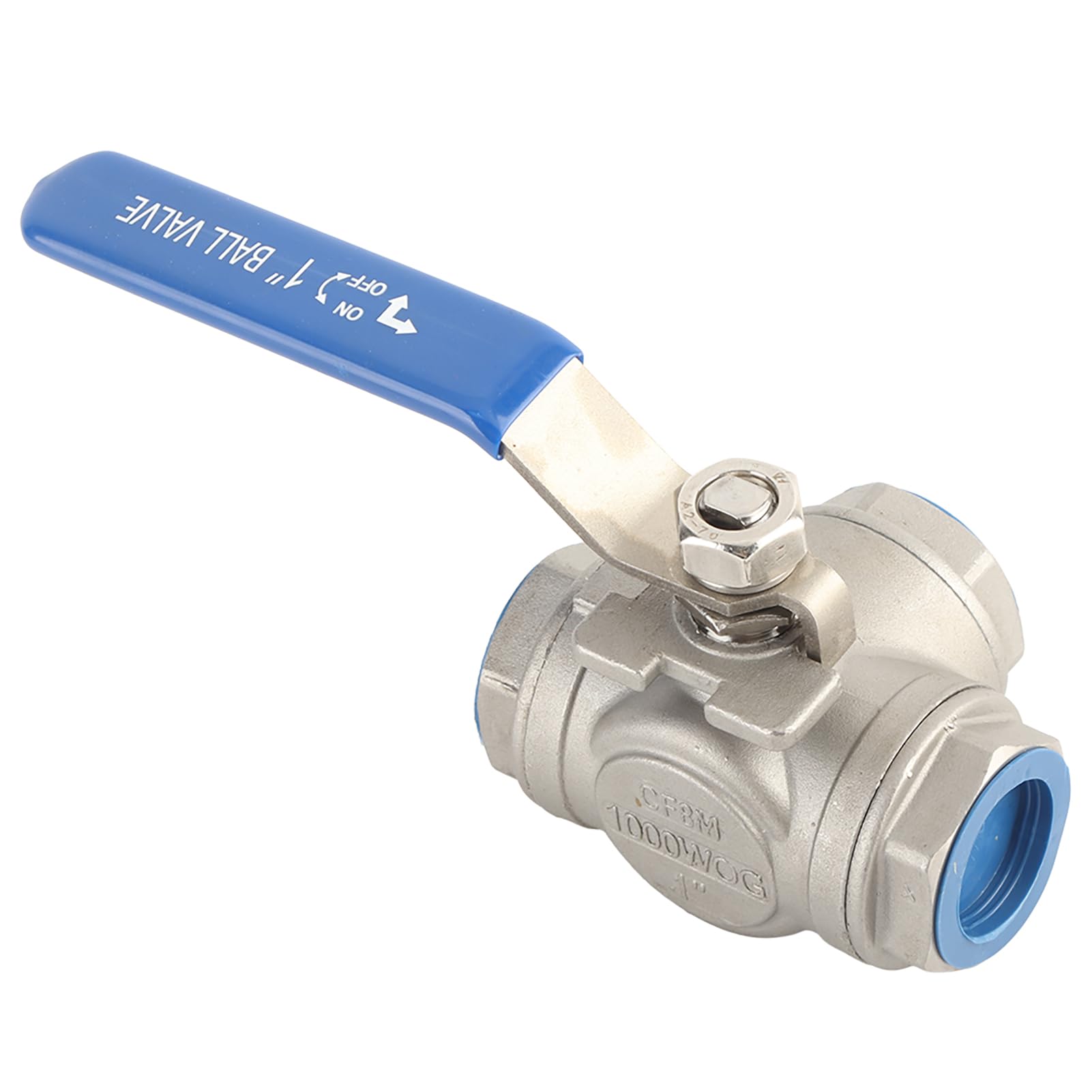 3-Way Ball Valve DN25 Stainless Steel 3-Way Thread Pipe Ball Valve Three-way L-type with Locking Handle