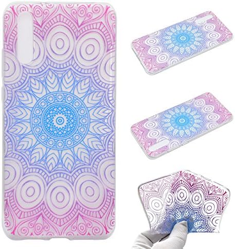 IJIA Case for Huawei P20 Pro (6.1") - Transparent Gradient Mandala Flower Clear TPU Soft Silicone Protection Bumper Fashion Skin Back Shell Case Cover-TT5
