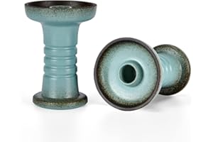 MATA LEON Hookah Bowl Necessary Hookah Accessories- Perfect with Lotus-100% Raw Clay with Glaze Phunnel Hookah Shisha Bowl with Spire Easy Pull Smooth Inhale Big Could for Better Hookah Narguile Smoking