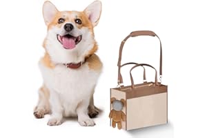 GENERIC Fashionable Small Dog Carrier, Carrier Pu Leather Dog Purse, Convenient Pet Tote for Small and Medium Sized Dogs and Cats, Puppy Bag Stylish Pet Handbag for Going Out and Travel (S)