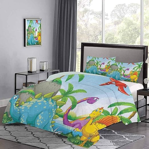 Yoyon Juego de Funda nórdica de Dinosaurios Que Viven en la Jungla