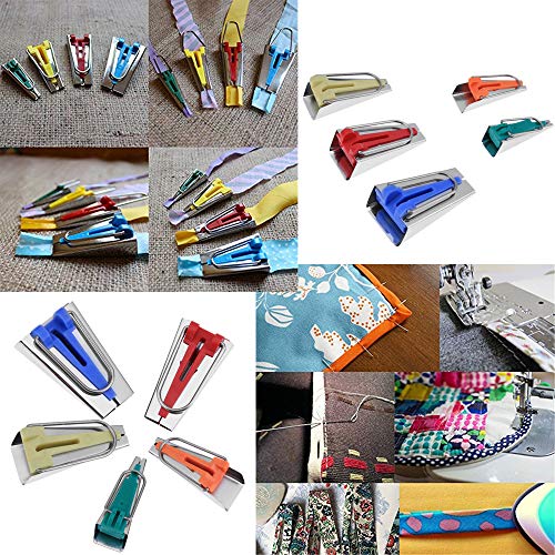 5 Size Bias Tape Maker Tools Set 6mm 9mm 12mm 18mm 25mm Fabric DIY Sewing Quilting Bias Binding Maker Kit by LNKA - Thumbnail 4