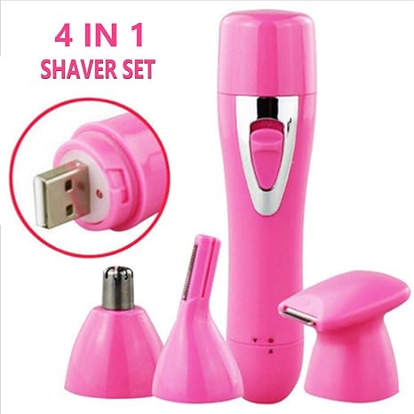 Flawless 4 In 1 Facial Nose Hair Eyebrow Body Shaver And Face