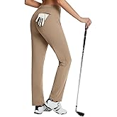 baleaf Women's Golf Pant Winter Fleece Lined Pants with Belt Loops Pockets Travel Work Casual