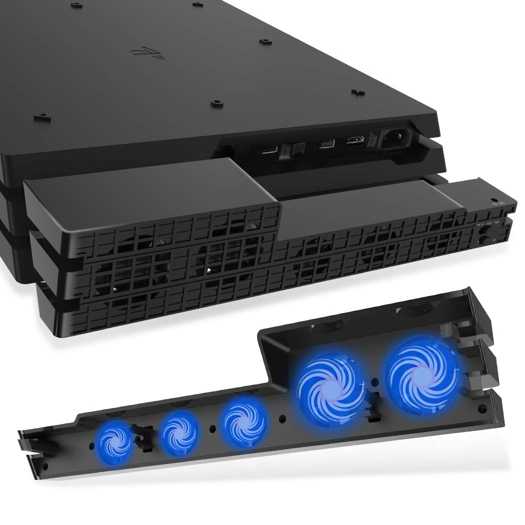 OIVO PS4 Pro Cooler , USB External 5Fan Super Turbo Temperature
