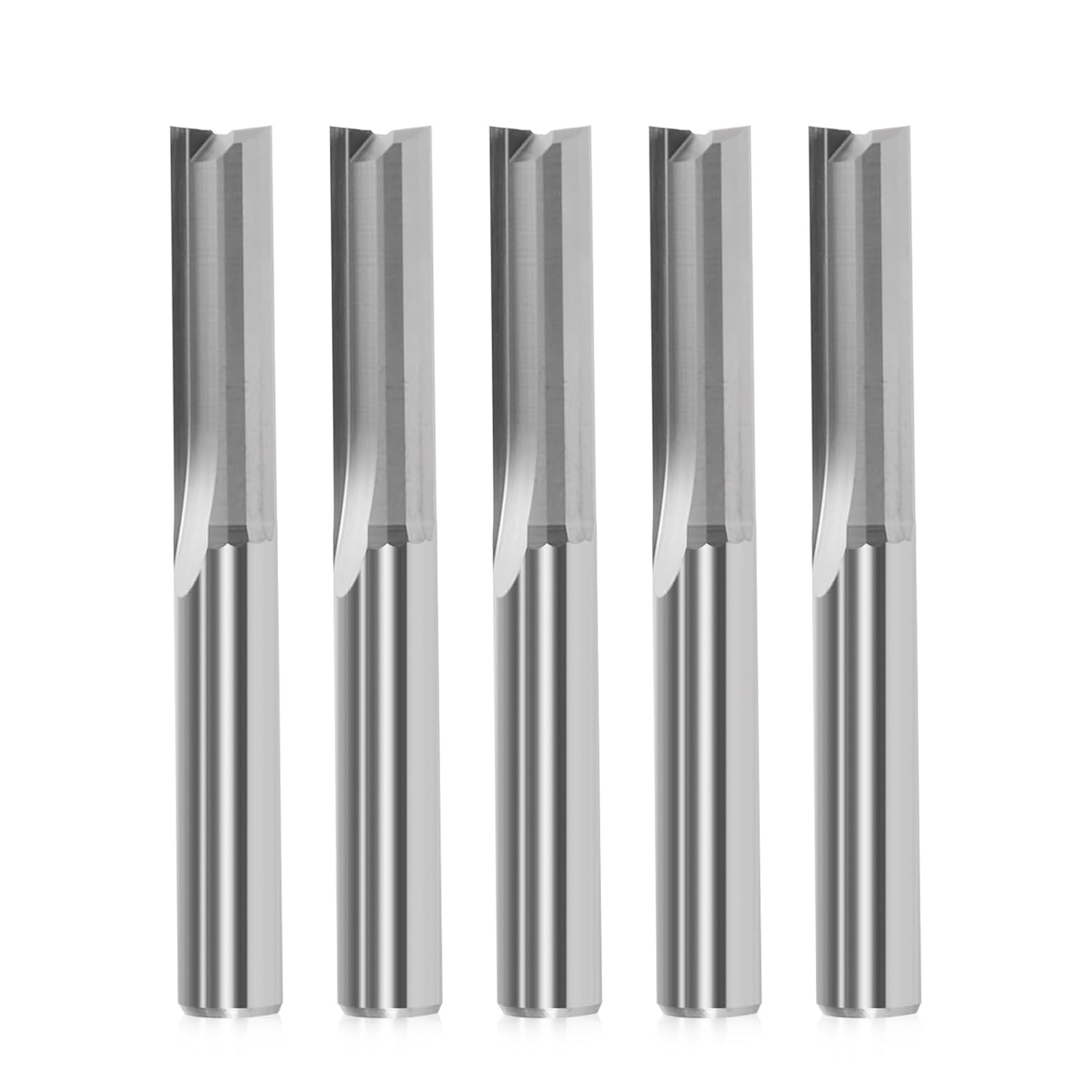 5 Pack Straight Two Flute Router Cutter Bit, 6 mm Shank, 6 mm Cut Diameter & 25mm Cut Length for Wood PVC MDF Hardwood