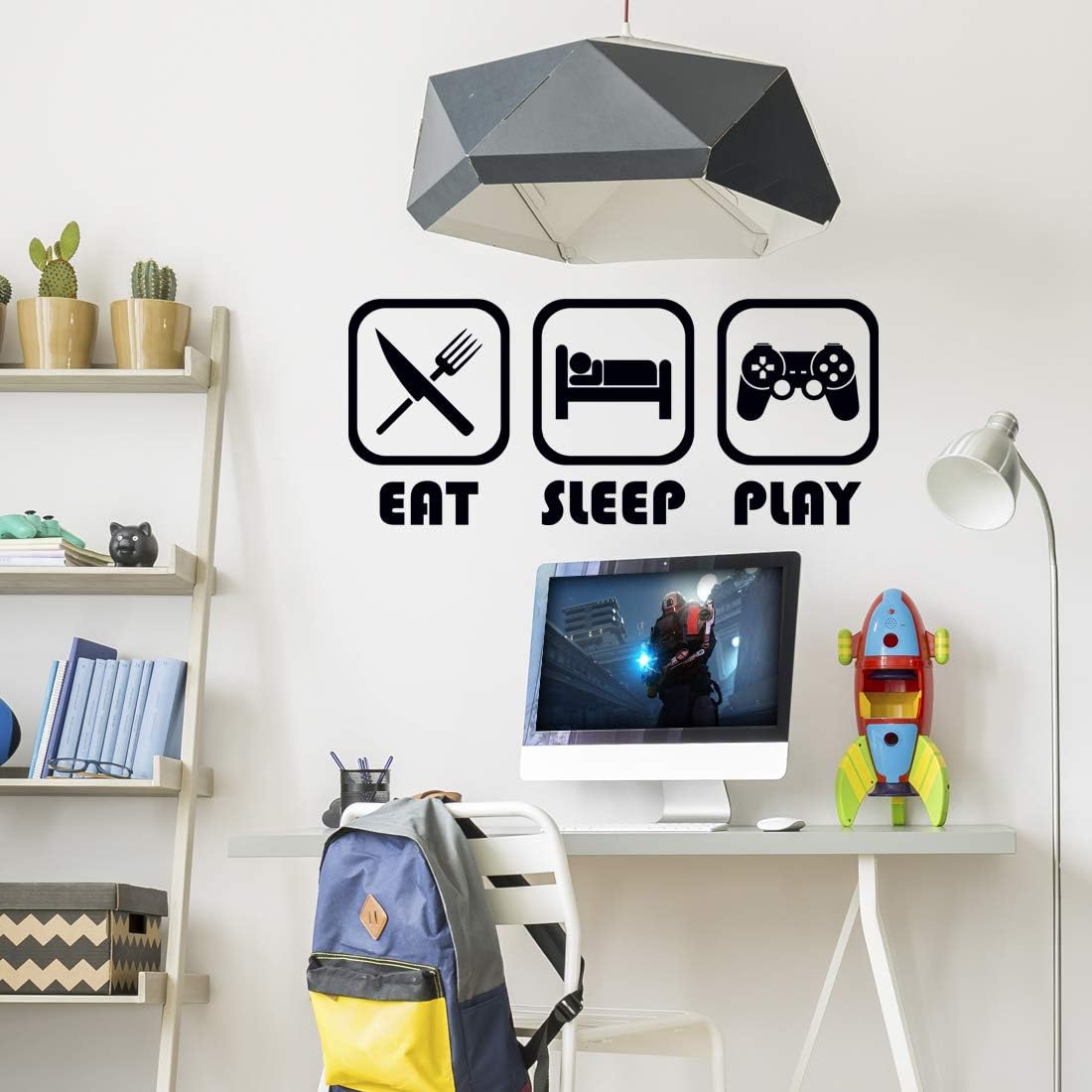 Eat Sleep Play Wall Stickers Boys Vinyl Sticker Game Decal Gaming Art Decor Gamer Picture boy Decal Poster Kitchen Nursery Decoration Kid Accessories Posters Home Children murals Decorations Kids - Image 3