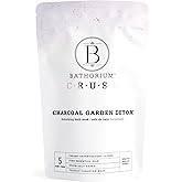 Bathorium Charcoal Garden Detox Crush, Purifying Bath Soak with Activated Charcoal & Eucalyptus, pH-Balanced, Herb-Scented Bath Soak, 5+ Baths, 21 oz