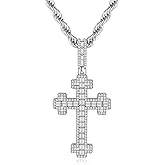 RepaTime Cross Necklace for Men, Stainless Steel Christian Cross Pendant Necklaces for Men, Silver Chain Necklace for Men, Fade-Resistant, Stylish Jewelry Gift for Him