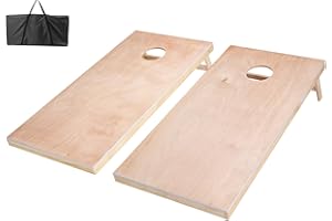 VEVOR Cornhole Set, 4x2 ft Corn Hole Game Boards, Solid Wood Portable Toss Board, Indoor and Outdoor Cornhole Play for Adults