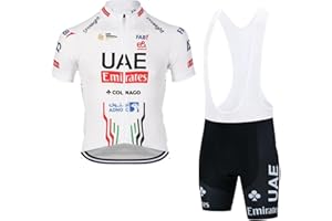 SGCIKER Pro Team UAE Cycling Jersey Set,Summer Cycle Shirt MTB Bike Clothing Bib Short Kits 9D Gel Pad