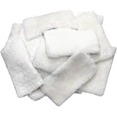 Yoojahow 20 Pcs Sheepswool Leather Remnants, Pure Sheepskin Lambs Wool Scrap, Sheep Leather and Wool, 10" x 5" Sheepskin Pad Scrap for Polishing Cleaning Painting Staining Arts &amp; Crafts